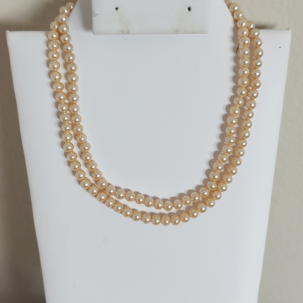 14k GF Pearls Vintage Genuine Classic Freshwater Pearl Necklace 20" - Picture 3 of 10